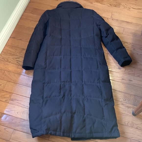 L.L. Bean Vintage Quilted Brown Goose Down Long Parka Coat Faux Fur Collar - Picture 6 of 11